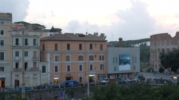 Visión General Del Coliseo Roma Día Nublado Imágenes Alta Calidad — Vídeo de stock
