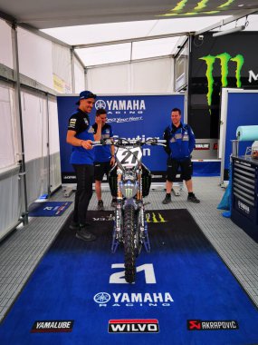 Mantova İtalya 11 09 2021: MxGp Motocross çayırlık kutusu Yamaha. Yüksek kalite fotoğraf