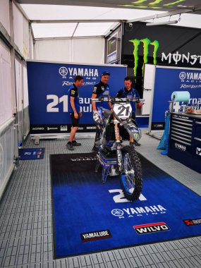 Mantova İtalya 11 09 2021: MxGp Motocross çayırlık kutusu Yamaha. Yüksek kalite fotoğraf