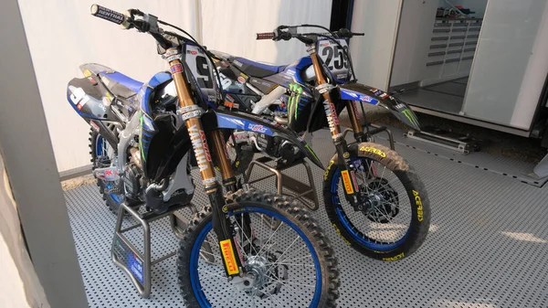 Mantova Italy 2021 Mxgp Motocross Paddock Box Yamaha Wysokiej Jakości — Zdjęcie stockowe