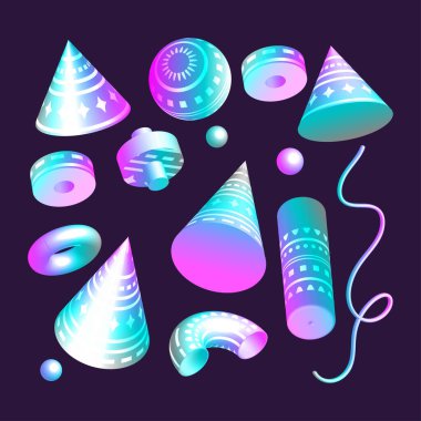 Grafik gradyan gerçekçi element figürü, soyut modern küme.