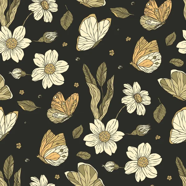 Vintage florales nahtloses Muster — Stockvektor