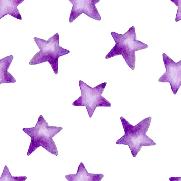 Acquerello stella senza soluzione di continuità carino bambini texture — Foto Stock