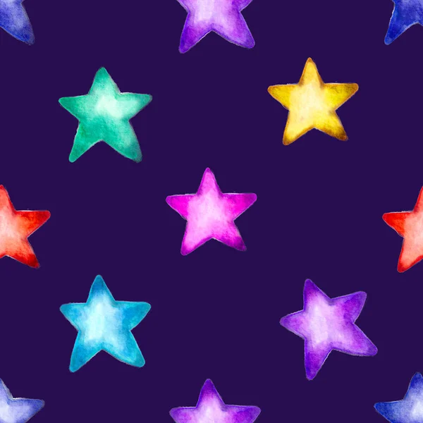 Watercolor star seamless cute kids texture — Stock Photo, Image