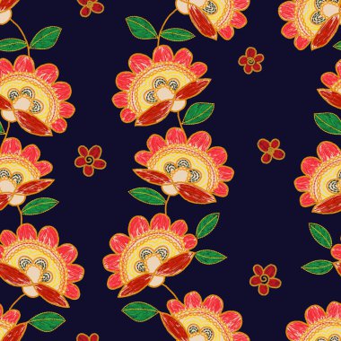 Ukrayna çiçekli nakış işleme desenleri. 