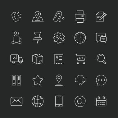 Modern hat işi web sitesi simgesi seti. Vektör illüstrasyonu