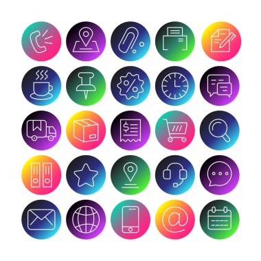 Modern hat iş gradyanı web sitesi simgesi seti. Vektör illüstrasyonu