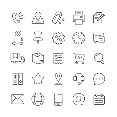 Icon business symbol vector set. Delivery retail star track buy cash