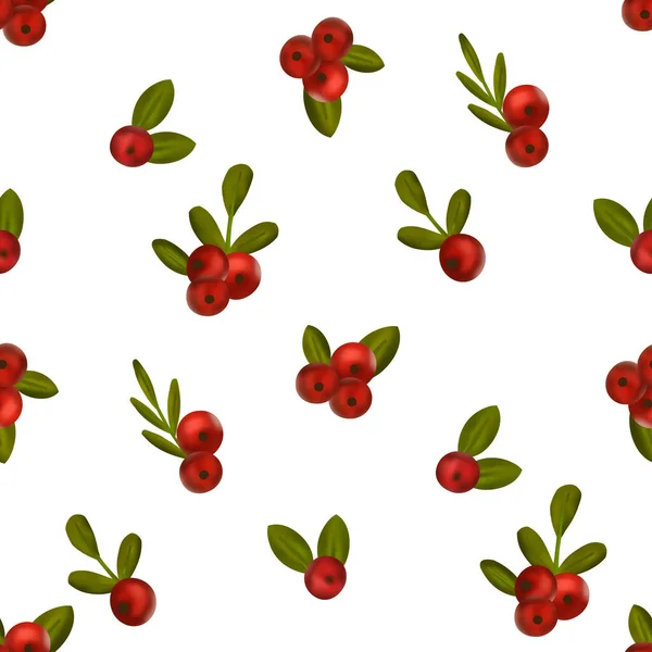 Різдвяна Ягода Вектор Безшовний Візерунок Квіткова Священна Ягода Червона Рослина — стоковий вектор