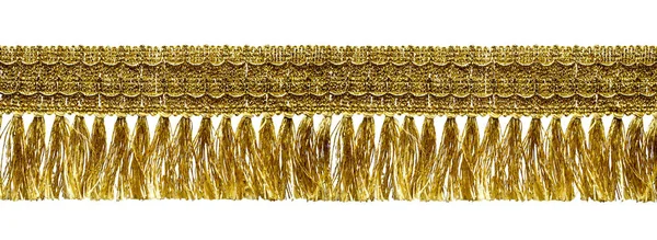 Saçak. Sarı örgü püsküllü ile. Beyaz arka plan üzerinde izole