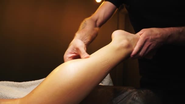 Female foot massage. — Stock Video