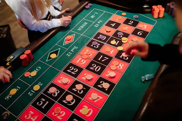 Roulette game. Players place bets.