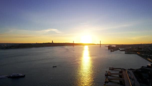 Drone aérien de la ville de Lisbonne — Video