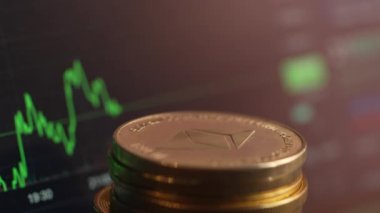 Crypto exchange and trading. Screen graph. High quality 4k footage