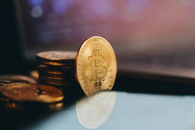 Cryptocurrency bull market. Bitcoin chart. High quality photo