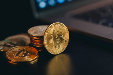 Cryptocurrency bull market. Bitcoin chart. High quality photo