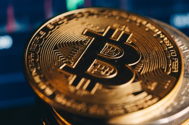 Cryptocurrency bull market. Bitcoin chart. High quality photo