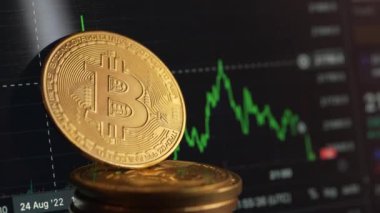 Cryptocurrency bull market. Bitcoin chart. High quality 4k footage