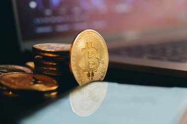 Cryptocurrency bull market. Bitcoin chart. High quality photo