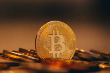 Bitcoin, alet ticareti. Modern sanal para birimi. Yüksek kalite fotoğraf