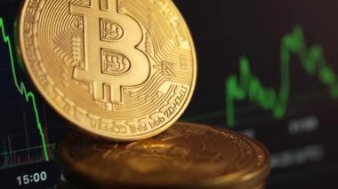 Cryptocurrency bull market. Bitcoin chart. High quality 4k footage