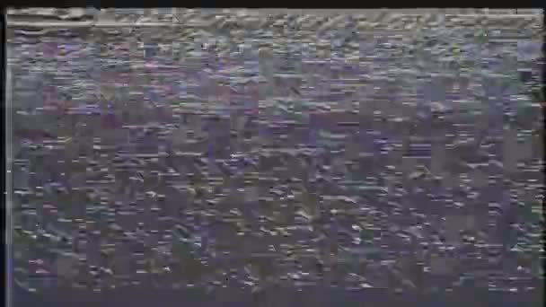 Efeito Tela Cinza Com Listras Brancas Televisão Antiga Imagens Alta — Vídeo de Stock