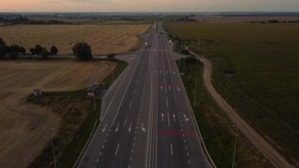 Snelweg Vanuit Vogelperspectief Hoge Kwaliteit Beeldmateriaal — Stockvideo