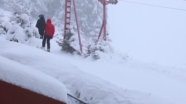 滑雪场的轭景 — 图库视频影像