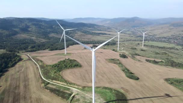 Vista aerea della turbina eolica — Video Stock