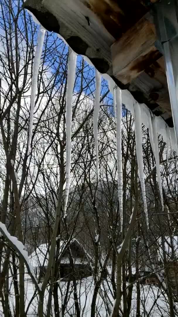 Widok topniejącego lodu nadchodzi wiosna — Wideo stockowe
