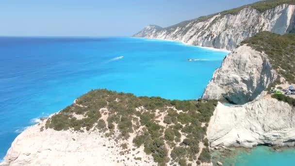 Вид з повітря на пляж Кацукі Греція Відпочинок — стокове відео