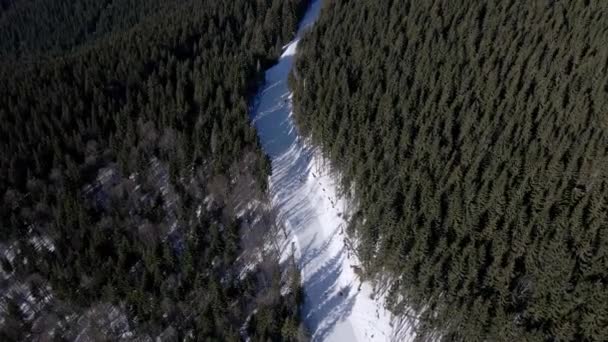 Flygfoto över ukrainska skidorten — Stockvideo
