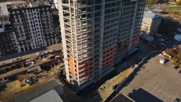 Vue aérienne du chantier de construction — Video