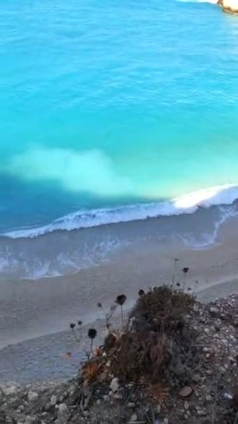 レフカダ島ギリシャのポルト・カツィキ・ビーチ — ストック動画