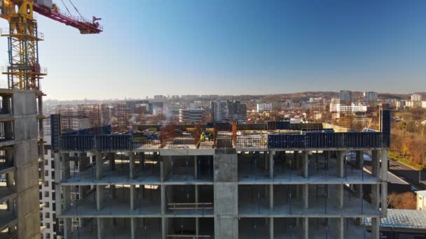 Вид з повітря на будівельний майданчик — стокове відео