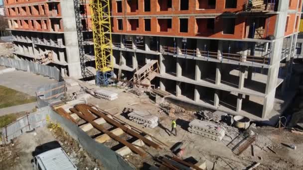 Aerial view of construction site — Stock Video