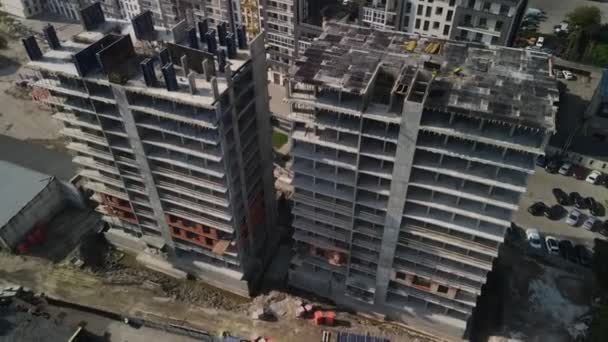 Développement urbain appartement construction site — Video
