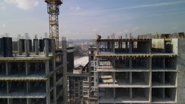 Desarrollo de la ciudad apartamento sitio de construcción — Vídeos de Stock