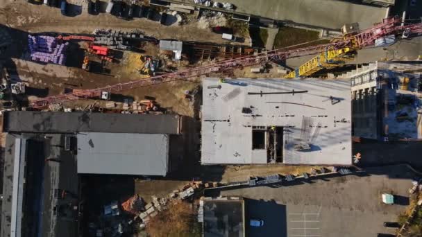 Aerial view of construction site — Stock Video