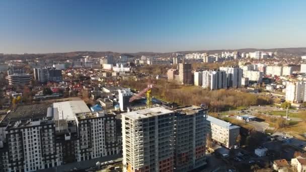 Vista aérea do estaleiro de construção — Vídeo de Stock