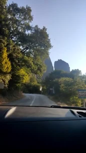 Voyage en voiture en Grèce concept thessaly chaîne de montagnes — Video