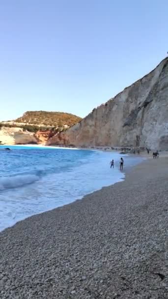 Пляж Кацукі на острові Греція — стокове відео