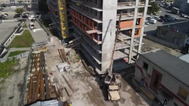Πόλη ανάπτυξη διαμέρισμα εργοτάξιο — Αρχείο Βίντεο
