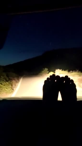 Conceito de viagem de carro noturno — Vídeo de Stock