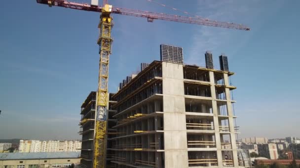 Desarrollo de la ciudad apartamento sitio de construcción — Vídeos de Stock