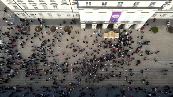 Christmas city crowd fest — Stock Video