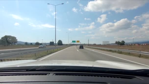 Pojetí cesty autem pohled na rychlostní dráhu — Stock video