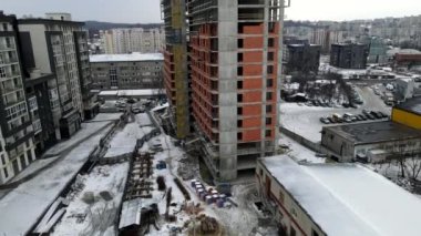 apartman inşaat alanı havadan görüntüsü