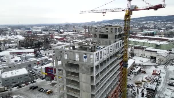 Appartamento costruzione cantiere vista aerea — Video Stock
