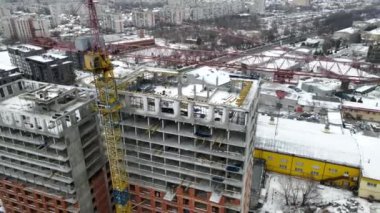 apartment building construction site aerial view